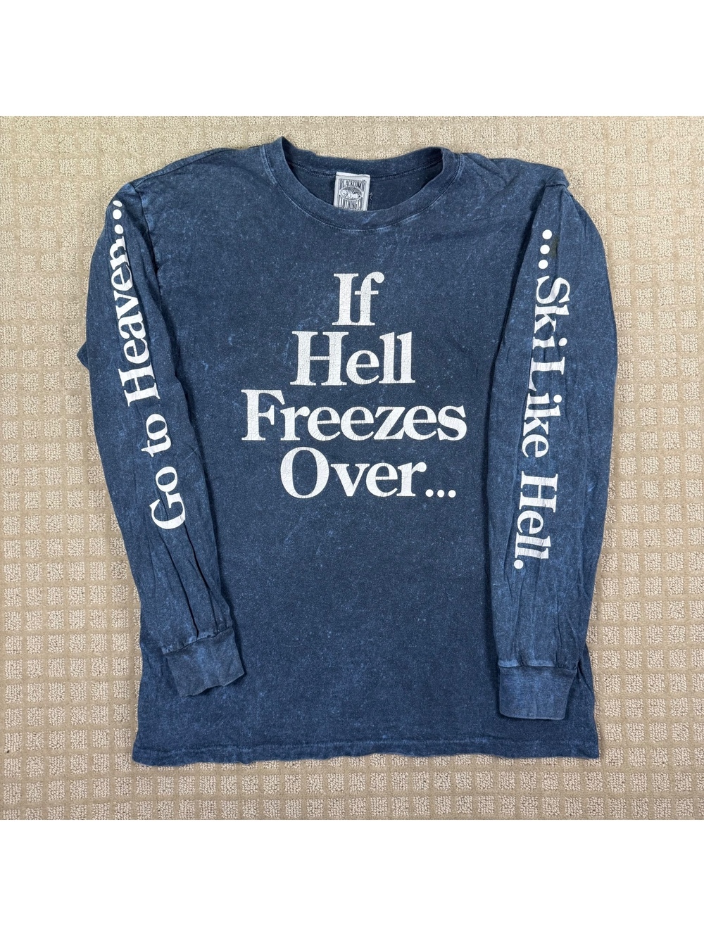 Blackcomb Clothing Co blue graphic long sleeve T-shirt L